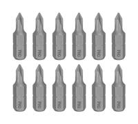 sourcing map Lot de 12 embouts de tournevis cruciformes PH0 - Tige hexagonale de 6,35 mm - Longueur : 25 mm - Tête cruciforme magnétique - En acier S2 - Pour réparation de précision