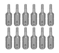 sourcing map Lot de 12 embouts de tournevis hexagonaux H2,5 - Tige hexagonale de 6,35 mm - Longueur : 25 mm - Tête hexagonale magnétique - En acier S2 - Pour réparation de précision