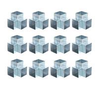 sourcing map Lot de 12 supports de tonnelle à 3 voies, équerres d'angle droit pour le travail du bois, kit de base de poteau pour bois d'œuvre de 5,1 x 5,1 cm pour extérieur, terrasse, tonnelle,