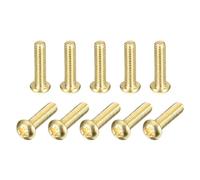 sourcing map Lot de 12 vis à métaux en laiton M3 x 12 mm à tête cylindrique Phillips pour meubles, matériel de bureau, électronique