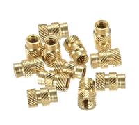sourcing map Lot de 120 écrous moletés M3 x 10 mm L x 5 mm OD pour impression 3D - Inserts filetés femelles en laiton