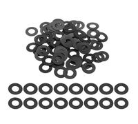 sourcing map Lot de 120 rondelles plates M10 en PVC - 10 mm x 20 mm x 0,5 mm d'épaisseur - Œillets unis en plastique - Rondelles d'étanchéité pour tuyau d'eau, noir