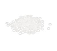 sourcing map Lot de 120 rondelles plates M2,5 en nylon - 2,5 mm x 5 mm x 1 mm d'épaisseur - Œillets unis en plastique - Blanc
