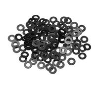 sourcing map Lot de 120 rondelles plates M2 en nylon uni 2 mm x 5 mm OD 0,3 mm d'épaisseur pour vis, boulons, robinet de jardin, réparation de plomberie, noir