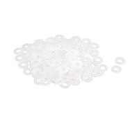 sourcing map Lot de 120 rondelles plates M5 en nylon - 5 mm x 12 mm x 1 mm d'épaisseur - Œillets unis en plastique - Blanc