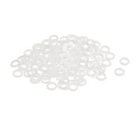 sourcing map Lot de 120 rondelles plates M5 en nylon - 5 mm x 8 mm x 1 mm d'épaisseur - Œillets unis en plastique - Blanc