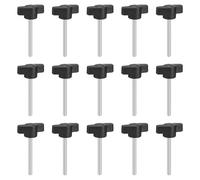 sourcing map Lot de 15 boutons à vis de serrage M4 x 40 mm en acier au carbone en forme de T pour un retrait rapide du bouton de serrage manuel