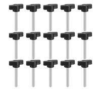 sourcing map Lot de 15 boutons à vis de serrage M5 x 40 mm en acier carbone en forme de T pour un retrait rapide du bouton de serrage manuel