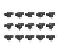sourcing map Lot de 15 boutons de serrage M6 x 8 mm en acier au carbone en forme de T pour un retrait rapide du bouton de serrage manuel