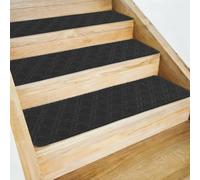 sourcing map Lot de 15 marches d'escalier antidérapantes pour marches en bois, 20,3 x 76,2 cm, lavables et réutilisables pour personnes âgées, gris foncé diamant
