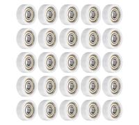 sourcing map Lot de 15 roulements à billes 608ZZ - Roulements à rouleaux en nylon blindé double métal - Roulettes plates pour meubles, accessoires de quincaillerie, blanc