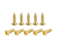 sourcing map Lot de 150 vis à bois en laiton, M2 x 8 mm, Phillips à tête plate auto-taraudeuse, pour charnières de porte, meubles en bois, appareils ménagers
