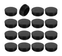 sourcing map Lot de 16 bouchons ronds en plastique noir de 45 mm pour pieds de meubles, protection contre le glissement pour chaise, canapé, table, étagère