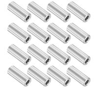 sourcing map Lot de 16 entretoises en aluminium, 5 mm x 10 mm x 25 mm (DI x DE x L) - Finition unie - Entretoise ronde en métal non fileté - Douille d'entretoise non filetée pour boulons à vis M5