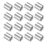 sourcing map Lot de 16 entretoises en aluminium, 5 mm x 8 mm x 10 mm (DI x DE x L) - Finition unie - Entretoise ronde en métal non fileté - Douille d'entretoise non filetée pour boulons à vis M5