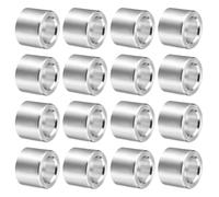 sourcing map Lot de 16 entretoises en aluminium, 5 mm x 8 mm x 6 mm (DI x DE x L) - Finition unie - Entretoise ronde en métal non fileté - Douille d'entretoise non filetée pour boulons à vis M5