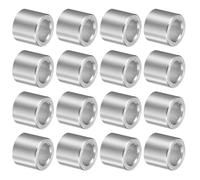 sourcing map Lot de 16 entretoises en aluminium, 5 mm x 8 mm x 7 mm (DI x DE x L) - Finition unie - Entretoise ronde en métal non fileté - Douille d'entretoise non filetée pour boulons à vis M5