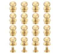 sourcing map Lot de 16 rivets à tête sphérique à tête ronde pour réparation de sacs à main, chaussures, ceintures, 12 mm, doré clair