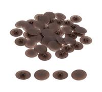 sourcing map Lot de 160 cache-vis en plastique étanches pour écrous de verrouillage Phillips - 17 mm - Café foncé