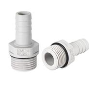 sourcing map Lot de 2 adaptateurs de raccord de tuyau cannelé en PVC 12 mm ou 15/32" cannelé x 1/2" G mâle