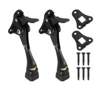 sourcing map Lot de 2 Amortisseurs Porte de 10,2 cm, Butées de Porte Pédale One Touch Robuste, Pied en Caoutchouc Réglable en Hauteur, Noir