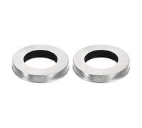 sourcing map Lot de 2 anneaux de base de robinet, 5,4 x 3,2 cm (diamètre extérieur x diamètre) en acier inoxydable pour robinets de salle de bain et de cuisine, argenté