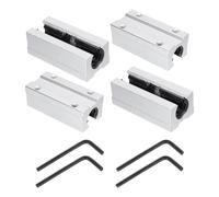 sourcing map Lot de 2 blocs de roulement linéaires SBR12LUU - 12 mm - Routeur coulissant ouvert - Bloc long pour guidage d'arbre à mouvement linéaire SBR12 - Rails coulissants pour imprimante 3D CNC -