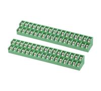 sourcing map Lot de 2 borniers 18 positions à double rangée, 23,5 mm x 153,5 mm, 300 V 15 A, pas de 8,5 mm, PA66 pour fil 22-12 AWG, vert
