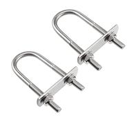 sourcing map Lot de 2 boulons ronds en U de 35 mm de largeur intérieure de 102 mm de longueur en acier M8 avec écrous, plaque, rondelles