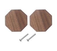 sourcing map Lot de 2 boutons de placard en bois de forme octogonale, trou unique avec vis pour meubles de chambre d'enfant, placard, porte, commode, tiroirs