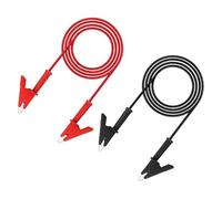 sourcing map Lot de 2 câbles de test à pince crocodile de 3 m, 15 A double pinces crocodiles avec fils pour multimètre, fil de démarrage industriel, batterie de voiture, rouge et noir