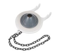 sourcing map Lot de 2 clapets de chasse d'eau de rechange en ABS avec chaîne en acier inoxydable, ajustement universel pour la plupart des robinets de chasse de réservoir de toilettes de 5,1 cm, blanc