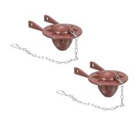 sourcing map Lot de 2 clapets de rechange en PVC avec chaîne en acier inoxydable, ajustement universel pour la plupart des vannes de chasse de réservoir de toilettes de 5,1 cm, rouge (épais)