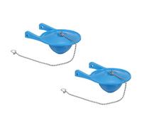 sourcing map Lot de 2 clapets de rechange en PVC avec chaîne en acier inoxydable, ajustement universel pour la plupart des vannes de chasse de réservoir de toilette de 7,6 cm, bleu
