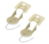 sourcing map Lot de 2 clapets de rechange pour abattant de WC en ABS avec chaîne et joint, ajustement universel pour la plupart des vannes de chasse de réservoir de toilettes de 7,6 cm, beige