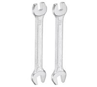 sourcing map Lot de 2 clés à double extrémité ouverte 5,5 mm x 7 mm - Angle de décalage de 15 degrés - Petite clé plate galvanisée à extrémité ouverte pour réparation automobile et assemblage de