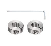 sourcing map Lot de 2 colliers de serrage à arbre simple fendu, alésage de 14 mm en acier inoxydable 304, 30 mm de diamètre extérieur et 11 mm d'épaisseur, pince de verrouillage avec vis de réglage