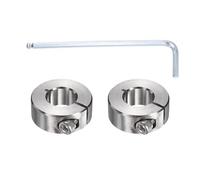 sourcing map Lot de 2 colliers de serrage à arbre simple fendu, alésage de 16 mm en acier inoxydable 304, 34 mm de diamètre extérieur et 13 mm d'épaisseur, pince de verrouillage avec vis de réglage