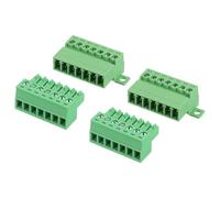 sourcing map Lot de 2 connecteurs de bornier à vis à 7 broches, pas de 3,5 mm mâle et femelle pour montage sur circuit imprimé 300 V 8 A connecteur de bornier vert pour projet électronique domestique