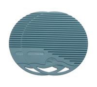 sourcing map Lot de 2 dessous de plat ronds en silicone de 17 cm pour casseroles et poêles chaudes, multi-usages, résistants à la chaleur, pour casseroles et plats chauds, comptoirs, sous-verres, bleu