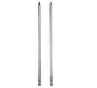 sourcing map Lot de 2 embouts de tournevis cruciformes PH2 6,35 mm à tige hexagonale de 200 mm de long magnétique en acier S2 de qualité industrielle Tige de 6 mm