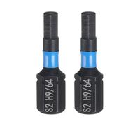 sourcing map Lot de 2 embouts de tournevis hexagonaux H9/64 SAE de 6,35 mm de long avec tête hexagonale magnétique S2 en acier de qualité industrielle