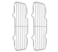 sourcing map Lot de 2 grilles rectangulaires de 21,6 x 10,7 cm en fil d'acier inoxydable pour cuisine, rôtir, griller, sécher, four, argenté