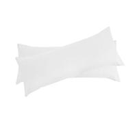 sourcing map Lot de 2 housses de traversin longues en microfibre de polyester 90 g/m² série 1800 pour coussin de corps Blanc neige 50 x 140 cm