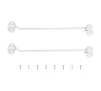 sourcing map Lot de 2 loquets à crochet et œillet de 25,4 cm, verrou de porte de grange en acier inoxydable pour fenêtre, cabine, porte coulissante, chambre à coucher, salle de bain, blanc