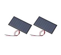 sourcing map Lot de 2 mini panneaux solaires 5 V 0,45 W 90 mA, petit panneau solaire polycristallin avec 2 câbles pour kit de matériaux de jouets électriques, chargeur, 80 mm x 45 mm