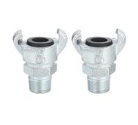 sourcing map Lot de 2 raccords de tuyau d'air G3/4", en fer malléable plaqué zinc à 2 pattes mâles NPT à travers droit Chicago pour raccords de tuyau, argenté