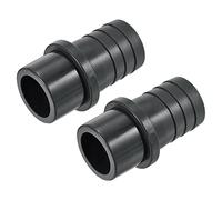 sourcing map Lot de 2 raccords de tuyau en PVC cannelé 30 mm x 32 mm OD robinet droit adaptateur de tuyau raccord rapide, noir
