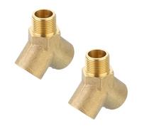 sourcing map Lot de 2 raccords de tuyau en T en laiton, 3/8" x 3/8" x 3/8" NPT 3 voies pour tuyaux de transport de gaz