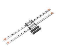sourcing map Lot de 2 rails de guidage linéaire MGN9 de 300 mm avec 2 roulements coulissants MGN9H en acier et 2 mini guides linéaires en plastique MGN12 pour imprimantes 3D et machine CNC, argenté